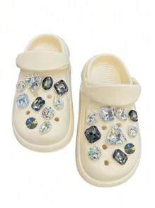 20 pezzi Charms per scarpe di lusso con gemme di cristallo BlingBling per scarpe con fori, sandali