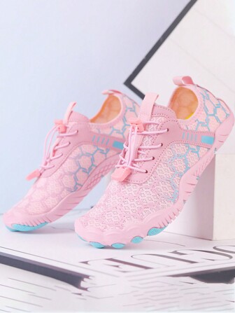 1 Pair Outdoor Water Shoes, Breathable Mesh Upper, Rubber Sole, Suitable For Beach, Swimming, Sport For Men And Women