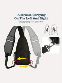 1pc Multi-Purpose Waterproof Shoulder Bag For Outdoor Travel And Work - Large Capacity Cross Body Bag For Men And Women - Multicolor - View 11