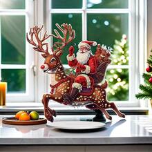 圣诞钻石画装饰、DIY 钻石艺术桌面装饰、不对称钻石马赛克工艺品、卧室装饰礼品套装 - 彩色 - 查看 5