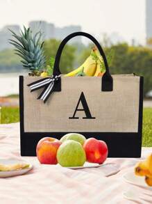 这款帆布手提袋饰有字母图案印花，并附赠化妆包、小手提包和零钱包，是一款个性化礼品袋，适合婚礼、生日、海滩、度假、上学等各种场合。它是送给女性、母亲、教师、朋友、伴娘和学生的绝佳礼物。这款大容量手提袋简约而不失优雅，便于携带，休闲实用，是购物的理想之选。它采用全新设计，容量大，还可以作为单肩包使用。 - 卡其色 - 查看 3