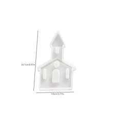 1 pieza Molde de silicona para velas con 1 orificio, 2 orificios o 3 orificios con diseños de castillo, ángel y árbol de Navidad para manualidades con yeso, decoraciones navideñas y regalos hechos a mano