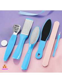 Kit de pedicura profesional 6 en 1, raspador de pie de pedicura, lima de pies y removedor de callos laterales quitar el mejor cuidado de los pies,Herramientas De Pedicura Set , Profesional De Piel Muerta Removedor Kit Removedor De Callos Cuidado De Los Pies Set Para Mujeres Hombres - Azul - Ver 1