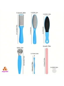 Kit de pedicura profesional 6 en 1, raspador de pie de pedicura, lima de pies y removedor de callos laterales quitar el mejor cuidado de los pies,Herramientas De Pedicura Set , Profesional De Piel Muerta Removedor Kit Removedor De Callos Cuidado De Los Pies Set Para Mujeres Hombres - Azul - Ver 2