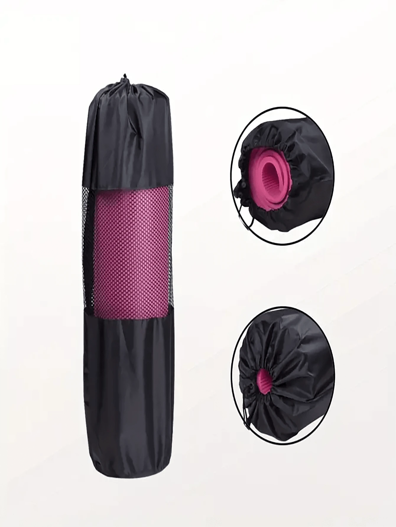 1 Stück Yogamatte-Aufbewahrungstasche mit breitem Zugband aus Mesh (Yogamatte nicht enthalten)
