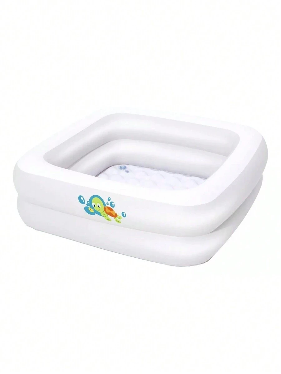 Bañera Alberca Cuadrada 86 cm Inflable Bebe Bestway Infantil 51116 Estimulación Temprana - Blanco - Ver 1