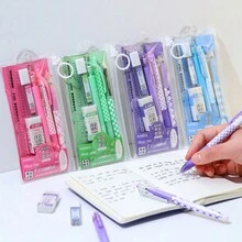 Bộ 6 văn phòng phẩm dành cho kỳ thi dành cho học sinh bao gồm bút chì, tẩy, thước kẻ, bộ đáp án bài kiểm tra, bộ văn phòng phẩm hoạt hình, bút chì xinh xắn, quà tặng lễ hội cho đồ dùng học tập - Nhiều màu - Xem 1