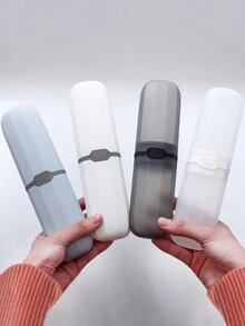 1pc Portable Travel Toothbrush Storage Container Box Light Gargle Cup Toothbrush Carrying Box Toothbrush Travel Containers For Trip Home School Business Camping For Essentials On The Go! - Multicolor - View 1