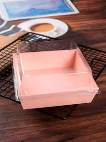 10/12/15/20 piezas Cajas de papel para charcutería con tapas transparentes, cajas de galletas marrones, cajas de postres, recipientes desechables para alimentos para sándwich, rebanada de pastel, magdalena, fresa cubierta de chocolate, accesorios de cocina, suministros de repostería, organización y almacenamiento de cocina