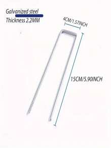 50/100/200入組U形花園釘，用於固定草皮、景觀布料、地面布、花園網，鍍鋅鋼花園釘，景觀蓋釘，附地面夾和墊圈 - 彩色 - 查看 4