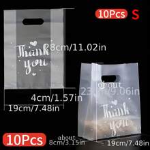 50 个感谢礼品袋 - 非常适合面包、糖果、零食和甜点、衣服 - 塑料手提袋，易于包装和储存，适用于商店可重复使用的袋子、透明饼干袋、小型企业袋子、包装袋、大礼品袋外卖袋学校用品食品袋食品盒适用于糖果巧克力饼干等。 - 無色 - 查看 14