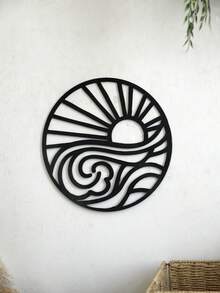 1入組木製仙人掌牆飾，自然主題木製牆飾，仙人掌山牆裝掛飾，植物現代木製牆藝，木製現代風格牆飾，適用於辦公室家居客廳浴室新居禮物裝飾 - 黑色 - 查看 6