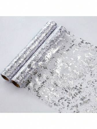 1/2 pezzi 28*5/10/30m Tovaglia in rete sottile di metallo con effetto scintillante in argento, decorazione per centro tavola per matrimoni, compleanni, feste di Natale, disponibile in colori multipli