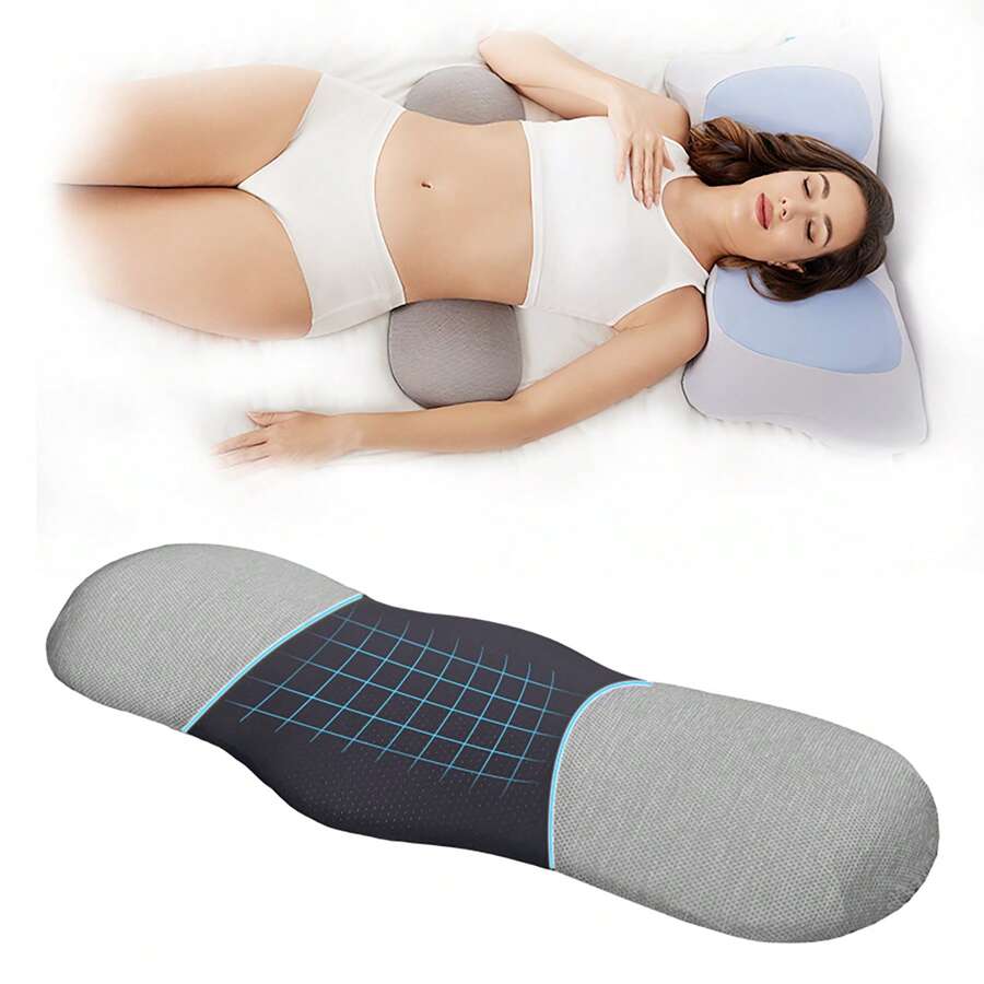 Bespilow Lumbar Support Pillow For Bed,Ergonomic Memory Foam Lower Back Pillow For Sleeping,Waist Pillow For Sleep,With Skin-Friendly,Cooling,Breathable&Washable Cover - Navy Blue - View 1