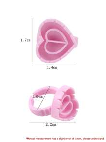 HMQ beauty 50入組一次性睫毛膠水杯,延伸膠水支架,膠水戒指,顏料杯子,適用於睫毛延長和紋身貼用品 - 粉色 - 查看 5