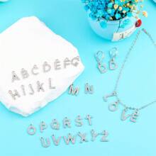 26pcs/Set A-Z Alphabet Shaped Charm Pendant With Rhinestones, For Women's DIY Alphabet Earrings, Necklaces And Jewelry Making - Alphabet Set - View 10