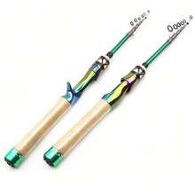 1入套1.68M 1.8M 1.98M碳纖維超輕型UL功率可伸縮釣竿，可投射旋轉口袋竿，1-5克溪流小魚竿 - 彩色 - 查看 3