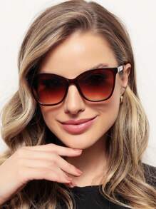Women Fashion Glasses - 酒紅色 - 查看 1