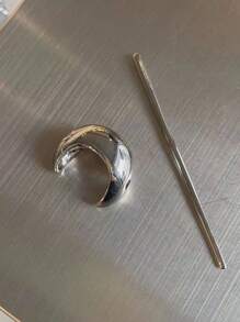 1pc Silver Metal French Hair Pins Hair Clips Hair Clips Alloy Fashion Hair Accessories Tie Ponytail Women And Girls Hair Bun Hair Bun Maker Bun Hair Piece Hair Styling Pins, School Stuff