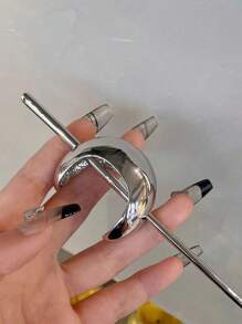 1pc Silver Metal French Hair Pins Hair Clips Hair Clips Alloy Fashion Hair Accessories Tie Ponytail Women And Girls Hair Bun Hair Bun Maker Bun Hair Piece Hair Styling Pins, School Stuff