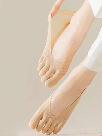 2入組露趾設計夏季透氣防滑矽膠鞋墊，輕便舒適，適用於各種類型鞋子