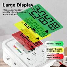 1 pieza Monitor de presión arterial, instrumento automático doméstico para medir la presión arterial, monitor de presión arterial de tipo para el brazo, monitor de presión arterial en inglés neutro con conexión USB - ¡Esta herramienta no incluye baterías!