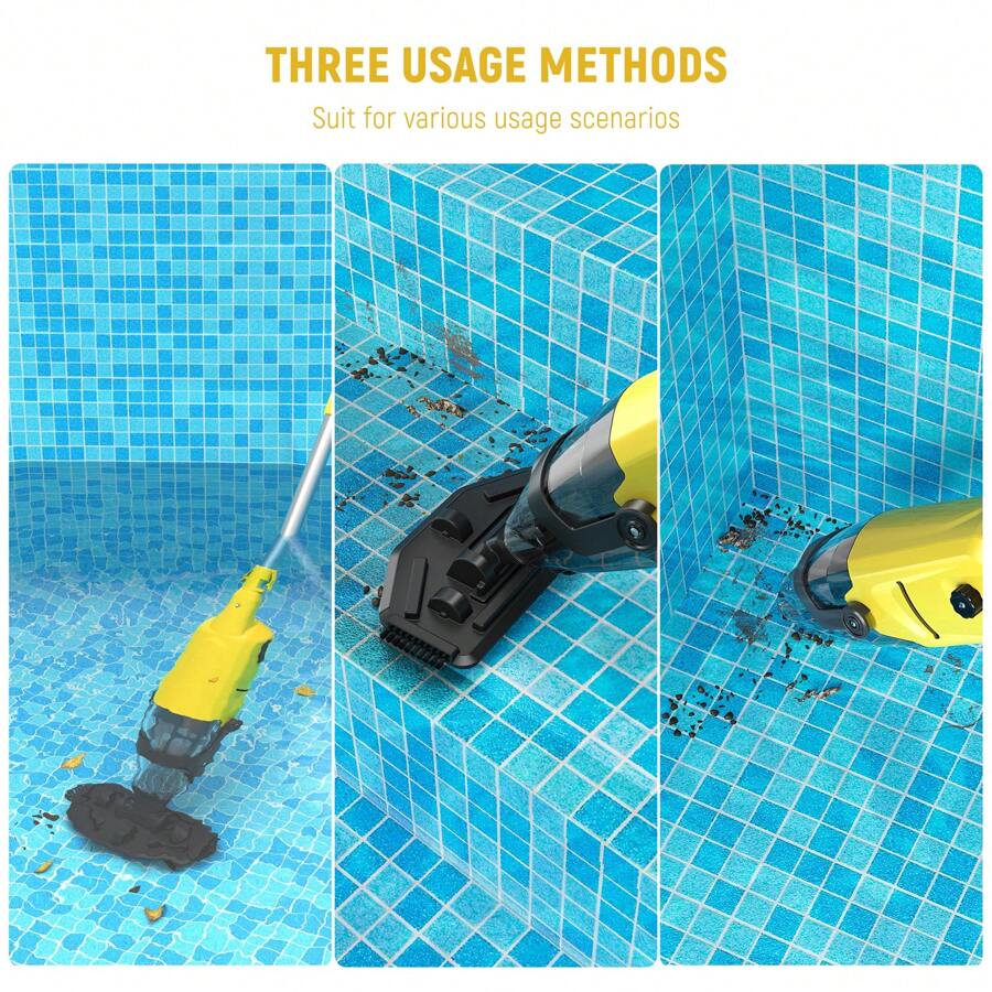 Cordless Pool Vacuum,Handheld Rechargeable Pool Cleaner With Running