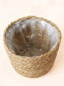 3PCS Straw Pot, Minmalist Soiid Coior Plant Container For Home