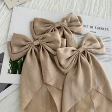 一個緞面純色長緞帶大蝴蝶結超仙髮夾DIY配件、禮物和裝飾 - 彩色 - 查看 9