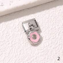 1/5/10 piezas Surtido de dijes encantadores en forma de mariquita, donut, cisne, tacón alto, estrella y helado, serie de dijes modulares italianos para brazalete, accesorios de joyería - Manualidades de joyería DIY