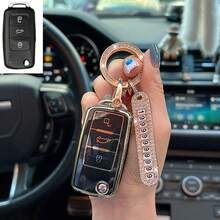 大眾汽車鑰匙包配鑰匙扣套裝，適用於寶來、速腾、捷达、全新一代朗逸、途安、帕萨特、高尔夫、帕萨特 CC、途观、POLO等車型，TPU汽車鑰匙套，帶鑰匙扣，保護鑰匙 - A3-鑰匙鏈5 - 查看 12