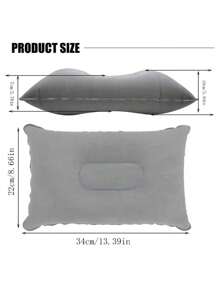 Comfortable Inflatable Pillow, Ultralight A4 Size Inflatable Travel Pillow, Small Squared Flocked Fabric Air Pillow For Office, Traveling, Holiday Trip, Hiking, Camping,Napping,Neck Lumbar Support, Multiple Colors Available
