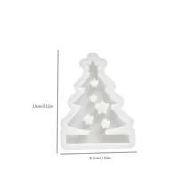 1 pieza Molde de silicona para velas con 1 orificio, 2 orificios o 3 orificios con diseños de castillo, ángel y árbol de Navidad para manualidades con yeso, decoraciones navideñas y regalos hechos a mano
