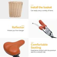 24 Inch Beach Cruiser Bike For Women - 1 Speed Commute Bike For Adults - Womens Bicycle With Adjustable Seat In Mint Green - 薄荷綠 - 查看 5