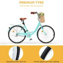 24 Inch Beach Cruiser Bike For Women - 1 Speed Commute Bike For Adults - Womens Bicycle With Adjustable Seat In Mint Green - 薄荷綠 - 查看 2