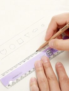 1pc Random Color Cute Dog Shaped Folding Ruler, Mini And Colorful, Lovely Stationery For Students - Multicolor - View 4