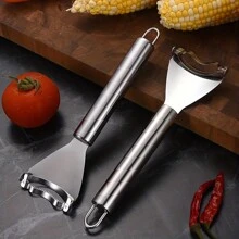 1pc, Corn Planer, Corn Stripper, Stainless Steel Corn Cob Stripper, Household Corn Peeler, Reusable Corn Thresher, Creative Corn Stripper, Multifunctional Peeler For Kitchen, Corn Cobber Tools, Vegetable Peeler, Kitchen Stuff, Kitchen Gadgets - Gold - View 3