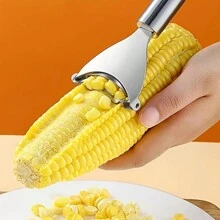 1pc, Corn Planer, Corn Stripper, Stainless Steel Corn Cob Stripper, Household Corn Peeler, Reusable Corn Thresher, Creative Corn Stripper, Multifunctional Peeler For Kitchen, Corn Cobber Tools, Vegetable Peeler, Kitchen Stuff, Kitchen Gadgets - Gold - View 1