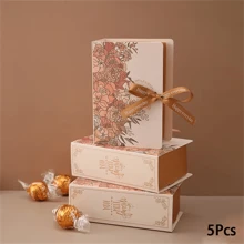 5/10Pcs Book Shape Gift Box Ith Ribbon Paperboard Candy Chocolate Present Packaging Box For Party, Wedding, Birthday, - Multicolor - View 9