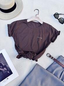 Women T-Shirts - 棕色 - 查看 4