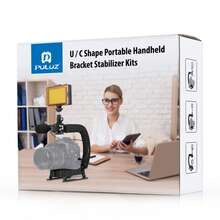 PULUZ U/C Shape Bộ ổn định khung DV cầm tay di động + Đèn LED Studio + Bộ micrô quay video với đầu chân máy lạnh cho tất cả máy ảnh SLR và máy ảnh DV gia đình - màu đen - Xem 11