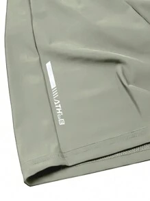 Quick Drying Comfortable Shorts, Men's Casual Non-Stretch Elastic Waist Drawstring Shorts For Summer Gym Workout Training, Reflective - 卡其色 - 查看 10