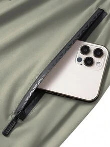 Quick Drying Comfortable Shorts, Men's Casual Non-Stretch Elastic Waist Drawstring Shorts For Summer Gym Workout Training, Reflective - 卡其色 - 查看 9