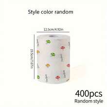 400張一捲一次性廚房紙巾-可水洗，干濕兩用，不粘油，除脂布，適用於家庭清潔（多款風格可選）