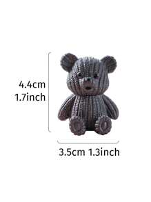 1/8 piezas Adorno de oso de peluche en forma de dibujos animados, hecho de resina con decoración de punto, varios colores disponibles para decoración del hogar y el jardín, el mejor regalo - Multicolor - Ver 17