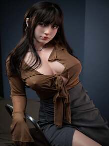 Linkooer 33kg Sex Doll Silicone Head Implanted Hair TPE Body Soft Jelly Breast Butt Lifelike Love Doll With Metal Skeleton Realistic Vagina Anus Dual Channel Standing Feet Real Touch