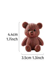 1/8 piezas Adorno de oso de peluche en forma de dibujos animados, hecho de resina con decoración de punto, varios colores disponibles para decoración del hogar y el jardín, el mejor regalo - Multicolor - Ver 12