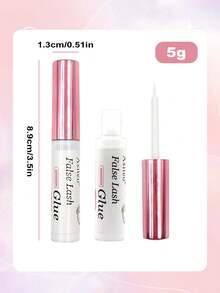 Asiteo 0.18 oz/1 pieza de pegamento para pestañas de estilo fuerte, transparente, impermeable, aspecto natural, sin látex para extensiones de pestañas DIY que mantienen pegamento de extensión de pestañas de larga duración, no irritante y de secado rápido con aplicador de cepillo,adhesivo para pestañas - Blanco - Ver 5
