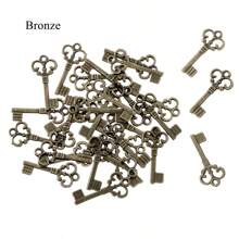 50pcs/Pack Vintage Alloy Key Shaped Pendant For Necklace DIY Jewelry Making Accessories - Pendants - View 6