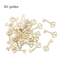 50pcs/Pack Vintage Alloy Key Shaped Pendant For Necklace DIY Jewelry Making Accessories - Pendants - View 3